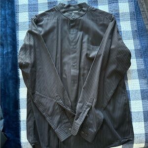 Murano Charcoal Pinstripe Button Down Shirt